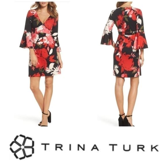 TRINA TURK Sena A-Line Floral Print Dress Size 4 - Picture 4 of 12